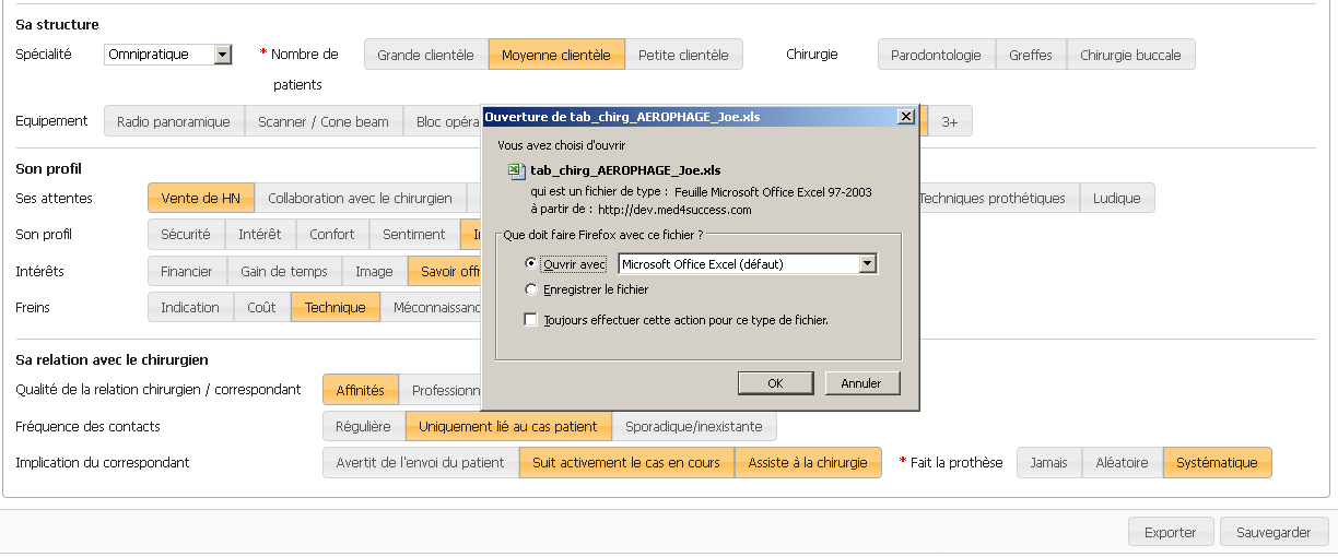 Enregistrer votre export