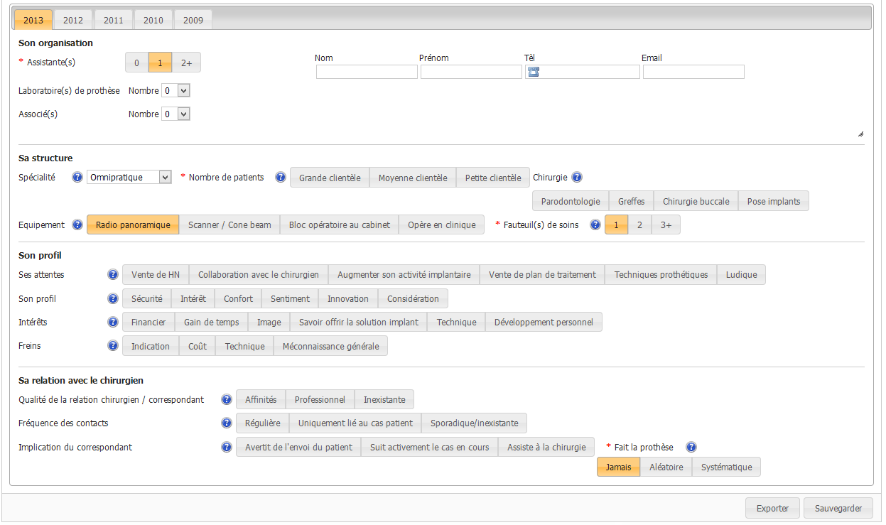 Export des données économiques des correspondants