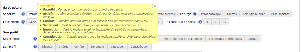 Définition des champs