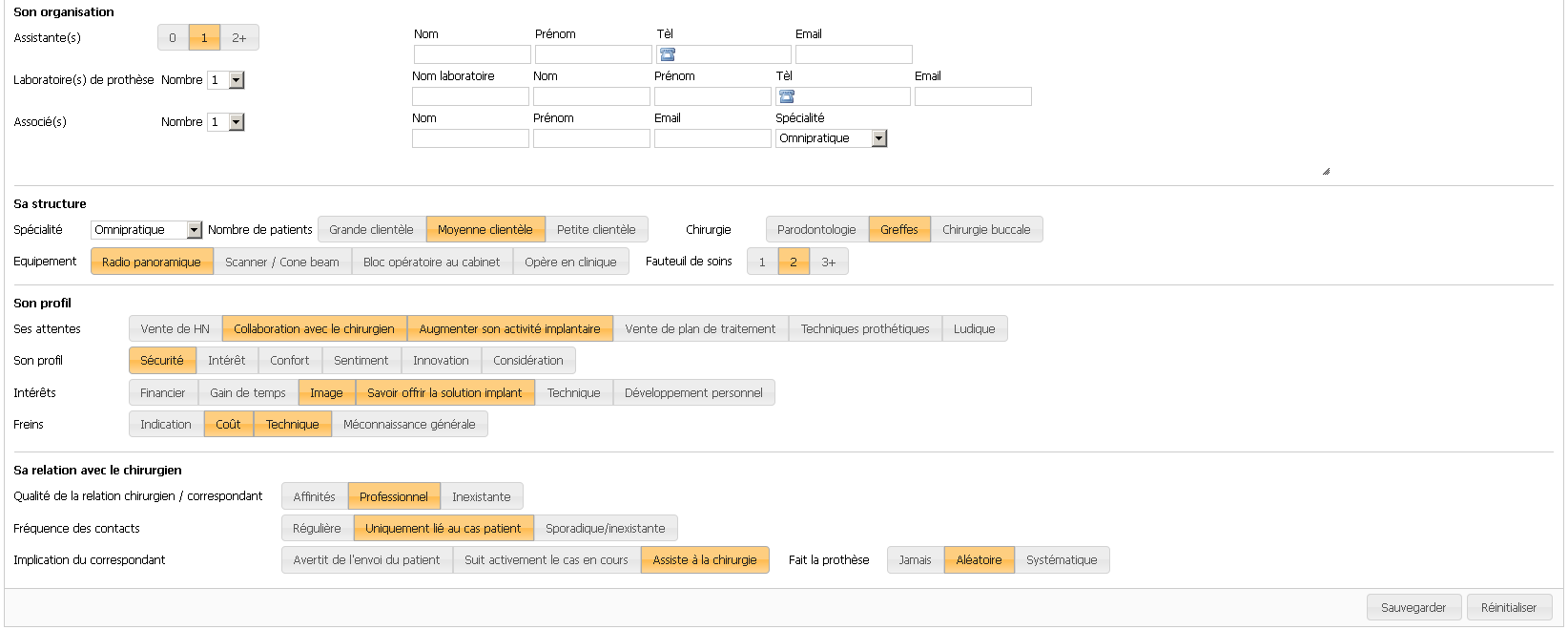 Correspondant - structure