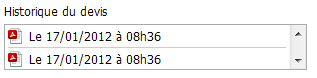 Historique des devis en PDF