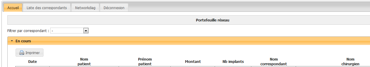 Outil correspondants - Accueil